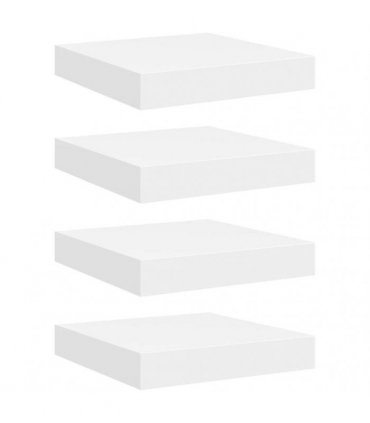 vidaXL Floating Wall Shelves 4 pcs White 23x23,5x3,8 cm MDF