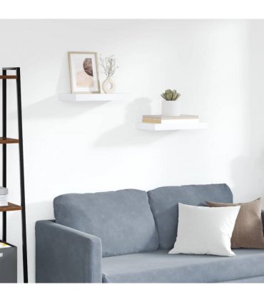 vidaXL Floating Wall Shelves 2 pcs White 40x23.5x3.8 cm MDF