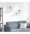 vidaXL Floating Wall Shelves 2 pcs White 40x23.5x3.8 cm MDF