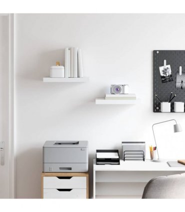 vidaXL Floating Wall Shelves 2 pcs White 40x23.5x3.8 cm MDF