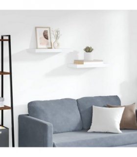 vidaXL Floating Wall Shelves 2 pcs White 50x23.5x3.8 cm MDF