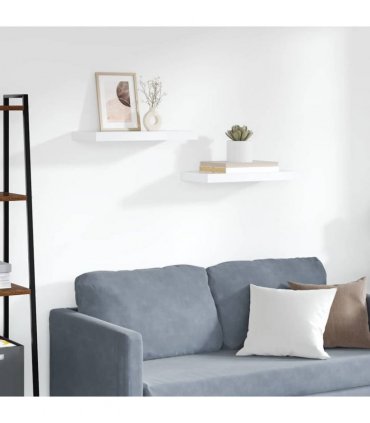 vidaXL Floating Wall Shelves 2 pcs White 50x23.5x3.8 cm MDF