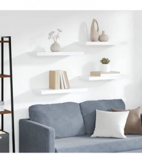 vidaXL Floating Wall Shelves 4 pcs White 60x23,5x3,8 cm MDF