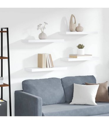 vidaXL Floating Wall Shelves 4 pcs White 60x23,5x3,8 cm MDF