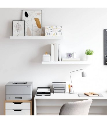 vidaXL Floating Wall Shelves 2 pcs White 80x23,5x3,8 cm MDF