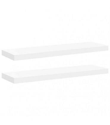vidaXL Floating Wall Shelves 2 pcs White 80x23,5x3,8 cm MDF