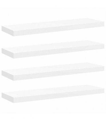 vidaXL Floating Wall Shelves 4 pcs White 80x23,5x3,8 cm MDF