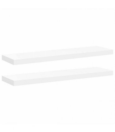 vidaXL Floating Wall Shelves 2 pcs White 90x23,5x3,8 cm MDF