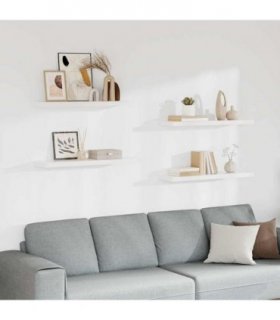 vidaXL Floating Wall Shelves 4 pcs White 90x23,5x3,8 cm MDF