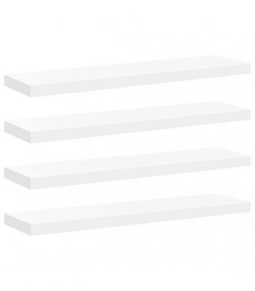 vidaXL Floating Wall Shelves 4 pcs White 90x23,5x3,8 cm MDF