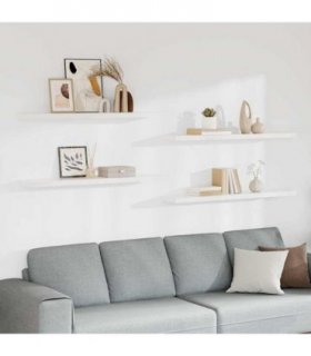 vidaXL Floating Wall Shelves 4 pcs White 120x23,5x3,8 cm MDF