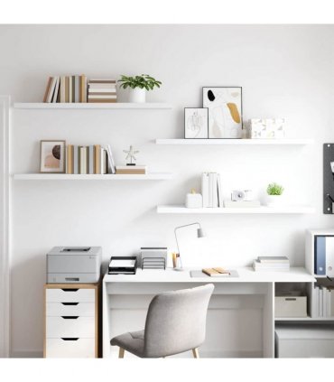 vidaXL Floating Wall Shelves 4 pcs White 120x23,5x3,8 cm MDF