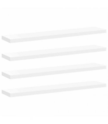 vidaXL Floating Wall Shelves 4 pcs White 120x23,5x3,8 cm MDF