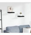 vidaXL Floating Wall Shelves 2 pcs Black 23x23,5x3,8 cm MDF