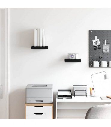 vidaXL Floating Wall Shelves 2 pcs Black 23x23,5x3,8 cm MDF