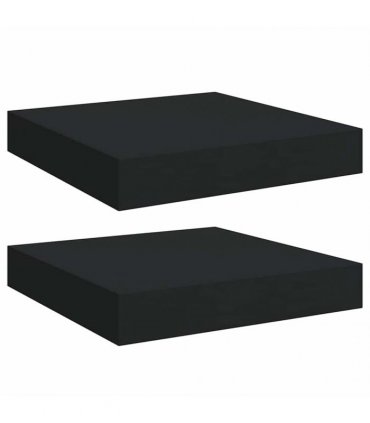 vidaXL Floating Wall Shelves 2 pcs Black 23x23,5x3,8 cm MDF