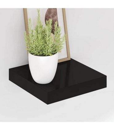 vidaXL Floating Wall Shelves 4 pcs Black 23x23,5x3,8 cm MDF