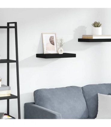 vidaXL Floating Wall Shelf Black 40x23.5x3.8 cm MDF