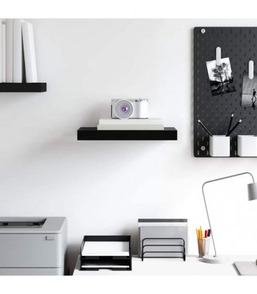 vidaXL Floating Wall Shelf Black 40x23.5x3.8 cm MDF