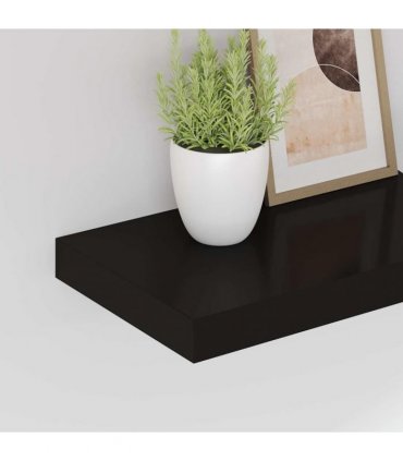 vidaXL Floating Wall Shelf Black 40x23.5x3.8 cm MDF