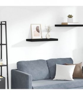 vidaXL Floating Wall Shelf Black 60x23,5x3,8 cm MDF