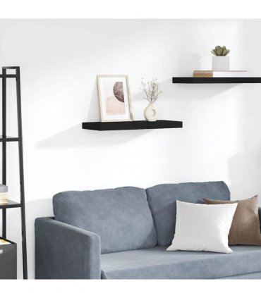 vidaXL Floating Wall Shelf Black 60x23,5x3,8 cm MDF