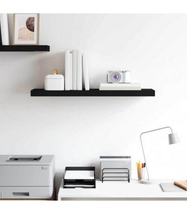 vidaXL Floating Wall Shelf Black 80x23,5x3,8 cm MDF