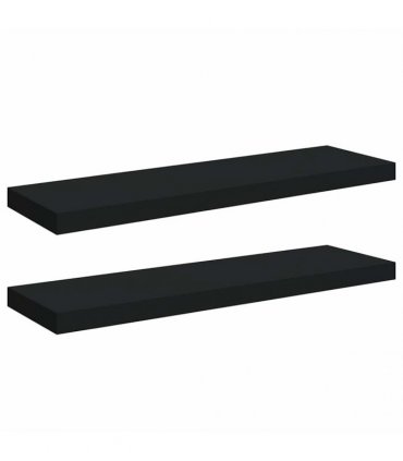 vidaXL Floating Wall Shelves 2 pcs Black 80x23,5x3,8 cm MDF