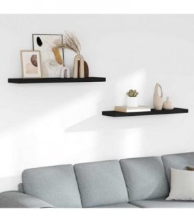 vidaXL Floating Wall Shelves 2 pcs Black 90x23,5x3,8 cm MDF