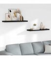 vidaXL Floating Wall Shelves 2 pcs Black 90x23,5x3,8 cm MDF