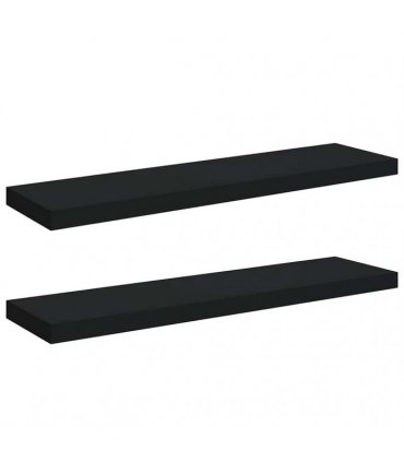 vidaXL Floating Wall Shelves 2 pcs Black 90x23,5x3,8 cm MDF