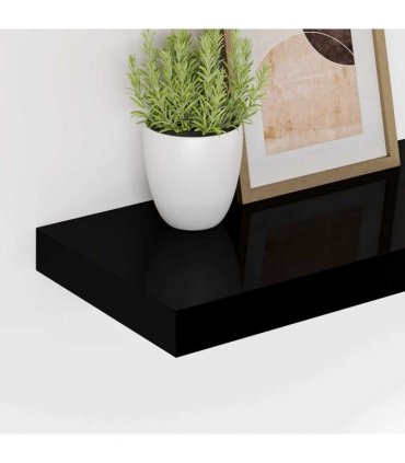 vidaXL Floating Wall Shelves 4 pcs Black 90x23,5x3,8 cm MDF