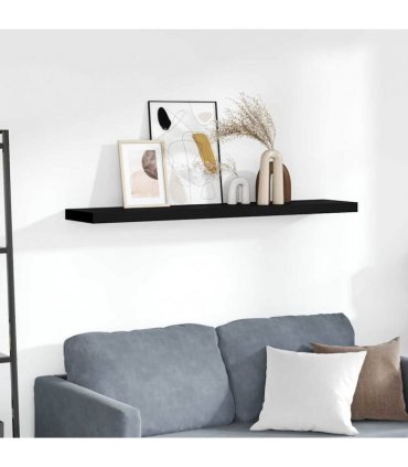 vidaXL Floating Wall Shelf Black 120x23,5x3,8 cm MDF