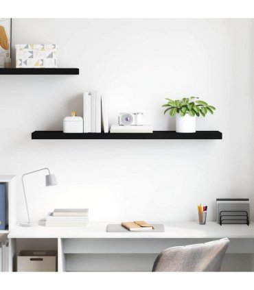 vidaXL Floating Wall Shelf Black 120x23,5x3,8 cm MDF