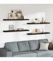 vidaXL Floating Wall Shelves 4 pcs Black 120x23,5x3,8 cm MDF