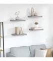 vidaXL Floating Wall Shelves 4 pcs Grey 23x23,5x3,8 cm MDF