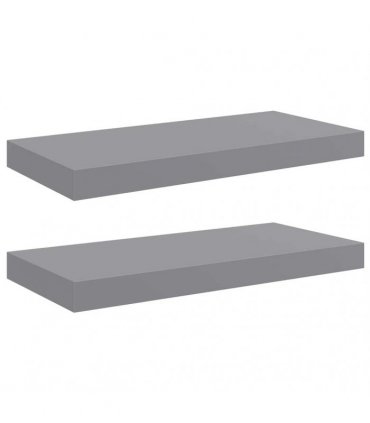 vidaXL Floating Wall Shelves 2 pcs Grey 50x23.5x3.8 cm MDF
