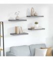 vidaXL Floating Wall Shelves 4 pcs Grey 50x23.5x3.8 cm MDF