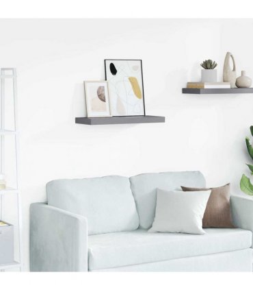 vidaXL Floating Wall Shelf Grey 60x23,5x3,8 cm MDF