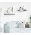 vidaXL Floating Wall Shelves 2 pcs Grey 60x23,5x3,8 cm MDF