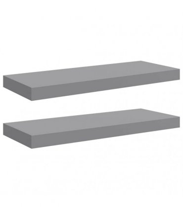 vidaXL Floating Wall Shelves 2 pcs Grey 60x23,5x3,8 cm MDF