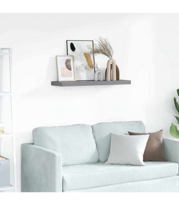 vidaXL Floating Wall Shelf Grey 80x23,5x3,8 cm MDF