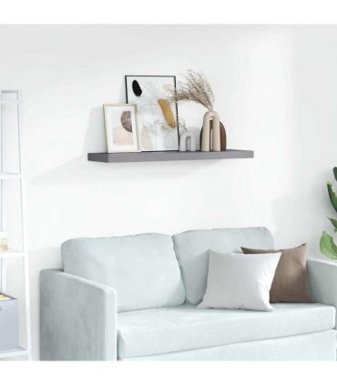 vidaXL Floating Wall Shelf Grey 90x23,5x3,8 cm MDF