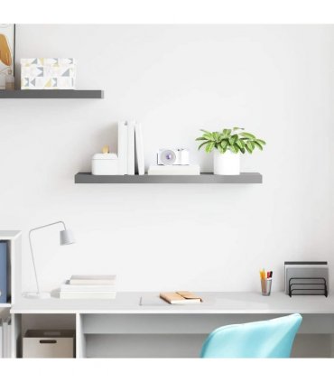 vidaXL Floating Wall Shelf Grey 90x23,5x3,8 cm MDF