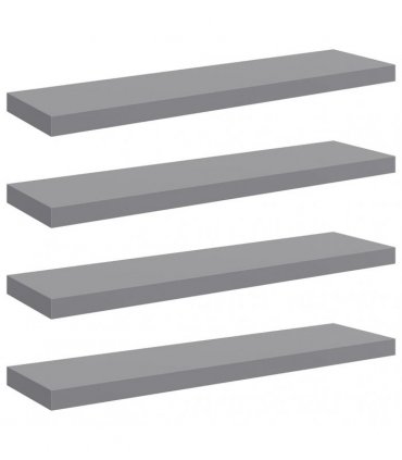 vidaXL Floating Wall Shelves 4 pcs Grey 90x23,5x3,8 cm MDF