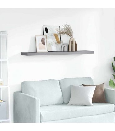 vidaXL Floating Wall Shelf Grey 120x23,5x3,8 cm MDF