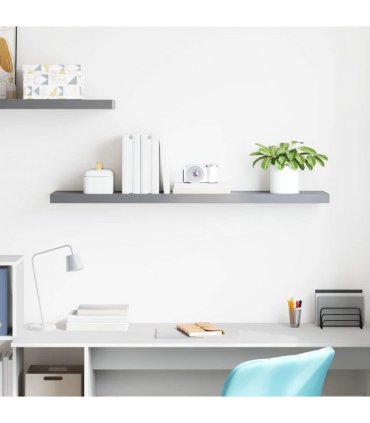 vidaXL Floating Wall Shelf Grey 120x23,5x3,8 cm MDF