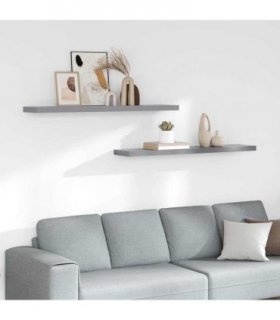 vidaXL Floating Wall Shelves 2 pcs Grey 120x23,5x3,8 cm MDF