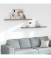 vidaXL Floating Wall Shelves 2 pcs Grey 120x23,5x3,8 cm MDF