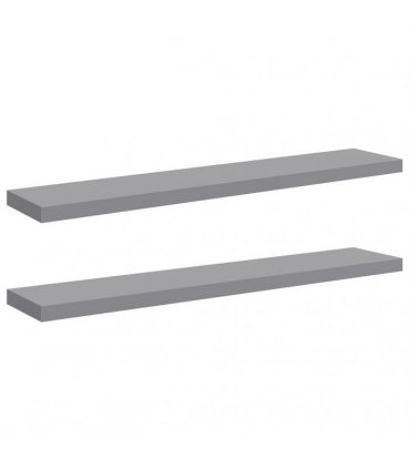 vidaXL Floating Wall Shelves 2 pcs Grey 120x23,5x3,8 cm MDF